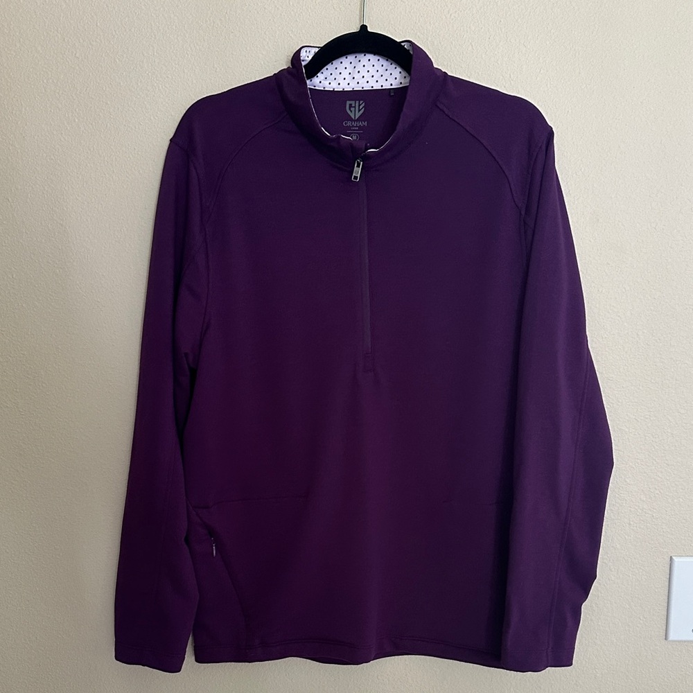 Graham Lux Medium Purple Quarter-Zip Pullover NWOT